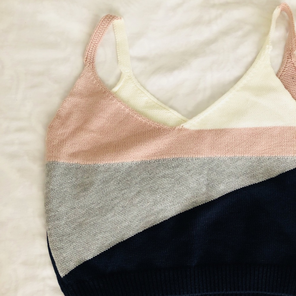 Multi colored tank crop top. Size Small/Medium